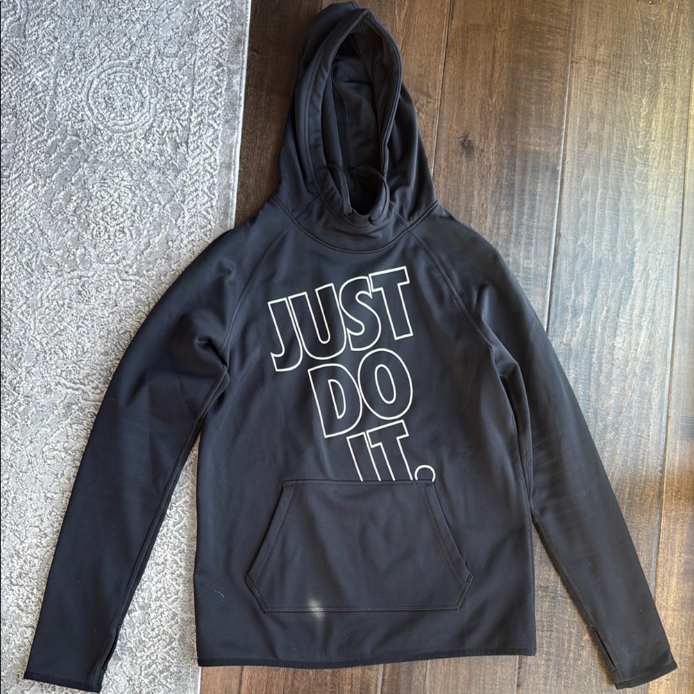 Nike Black Hoodie with 'Just Do It' Slogan